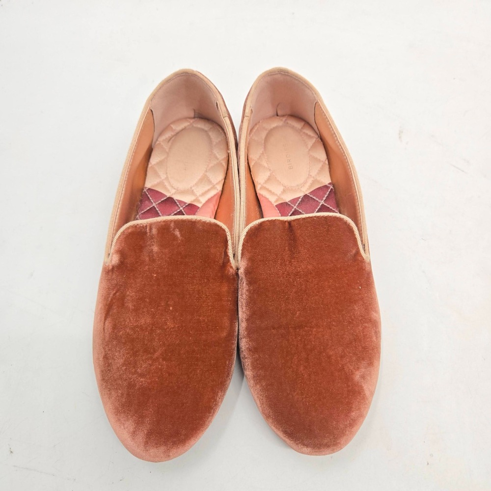 Birdies The Starling Velvet Loafers Rust Terra Cotta Smoking Slippers Womens 9.5 - Picture 2 of 15
